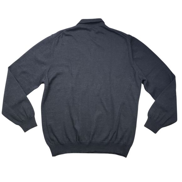 Joseph & Lyman Wool Polo Sweater Mens XXL 2XL Gray Knit Preppy Made in italy - Picture 6 of 7